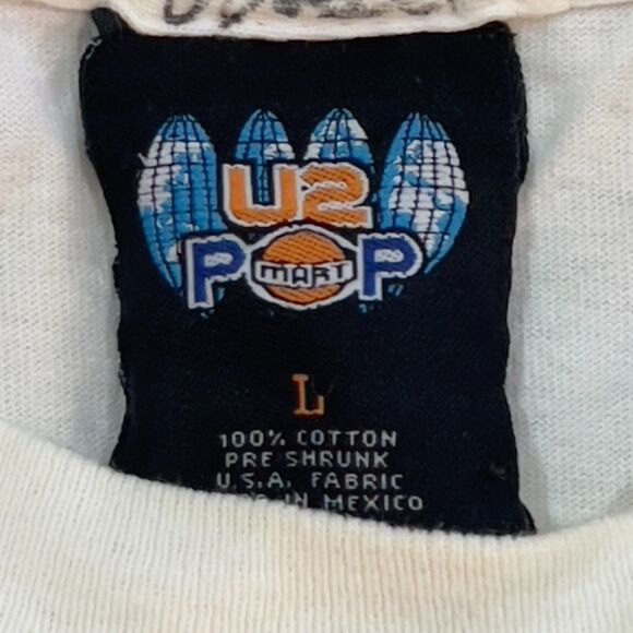 RARE! Vintage Y2K U2 Pop Mart x Hanson Time Around Single Stitch Shirt - Large - Picture 5 of 8